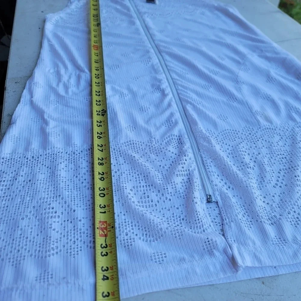 DOTTI Swim Cover Up Crochet Full Zip Up Hoodie White Lace $56  Sz Small S - Picture 12 of 12